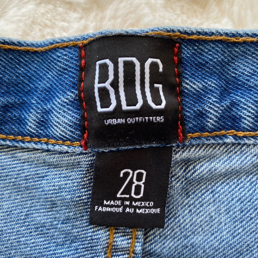 BDG Denim Shorts Women 28 Blue High Rise Button Fly Distressed Cuffed Festival‎ - Picture 4 of 10